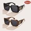 2pcs Brand Square Sunglasses For Women Men Brand Design Luxury Sun Glasses Classic Vintage Female Shades Eyewear UV400