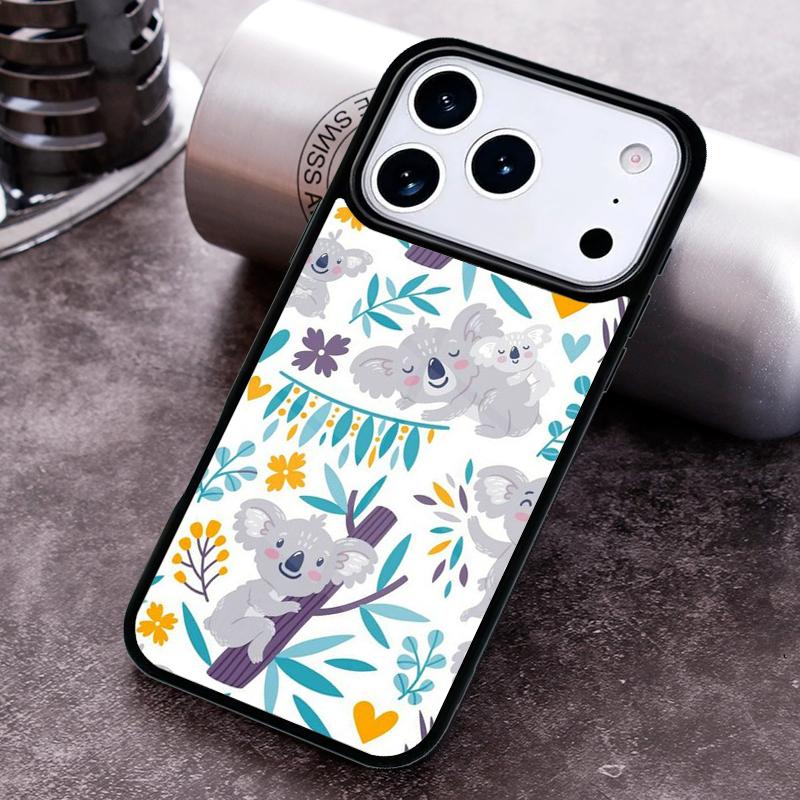 Cute Cartoon Koala TPU Phone Case For iPhone 17 16 15 14 13 12 11 Pro Max Plus 17Air Soft Silicone Cover