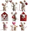 Craft Needle Felting Supply Needle Felted Mouse Handmade Mouse Animal Figurine  Home Decor