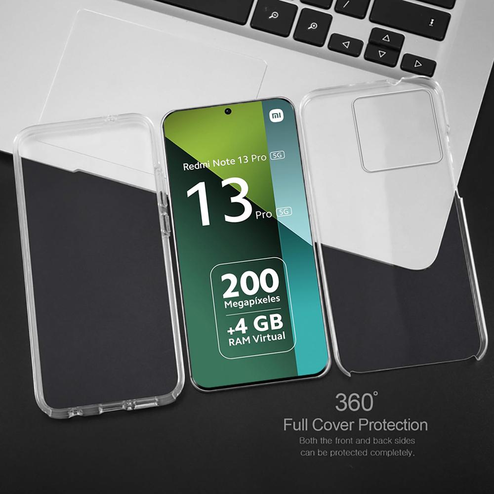 Coque Redmi Note13 Pro 5G 4G Protection Intégrale 360° pour Redmi Note 13 Pro+ 5G Coque Transparente PC+PET Double Face Anti-Choc