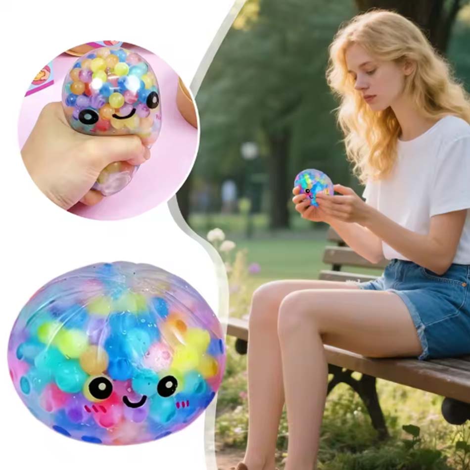 Favorite Toy Colorful Dumpling Stress Ball Cute Sensory Squeeze Bun Toy Realistic Steamed Buns Elastic Desktop Toy Squeezable Dough Ball Toy