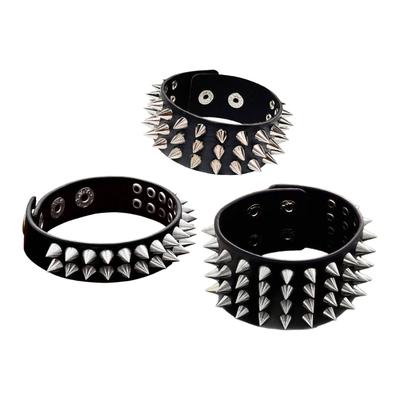 Leather Bracelet Featuring Spiked Studs Multi Layer Adjustable Wristband For Comfortable Fashion Jewelry Lightweight