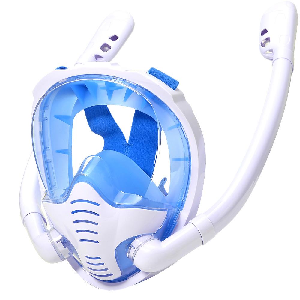 Full Face Snorkel Mask 180° Panoramic Anti Leak Anti-Fog Diving Mask Free Breathing Dry Top System Swimming Snorkeling Mask for Adults Teenagers