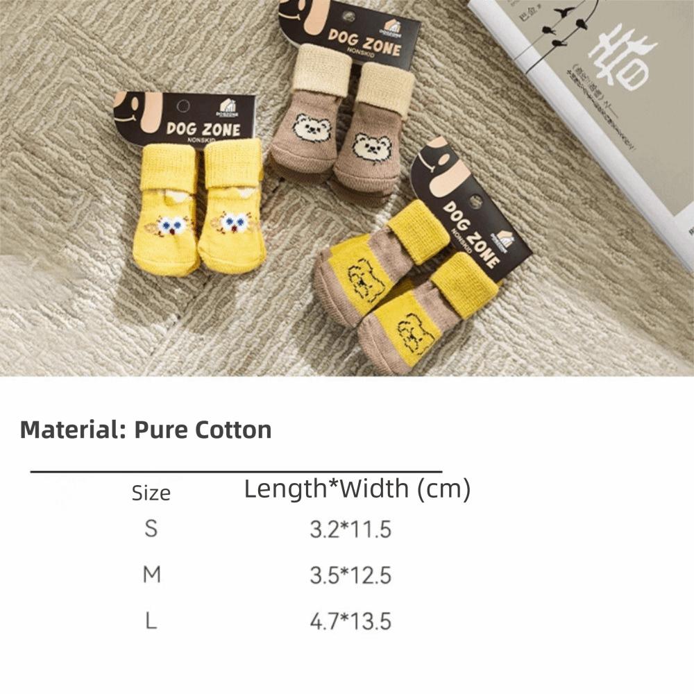 4Pcs Anti-Slip Knitted Socks Strong Grip Pet Paw Protector Premium Cozy Dog Socks  Indoor