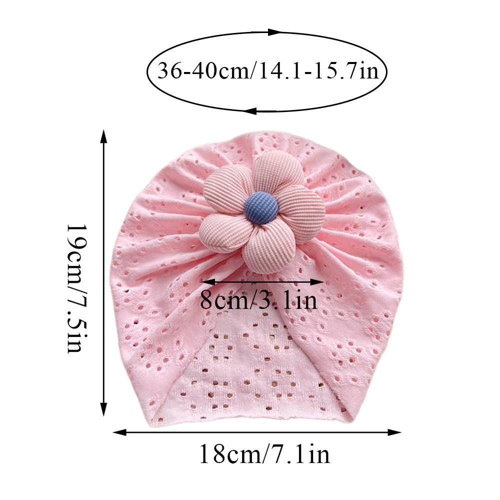 Lovely Flower Baby Hat Elastic Newborn Indian Cap Hollow Breathable Turban Baby Girls Hats Beanies Kids Infant Hair Accessories