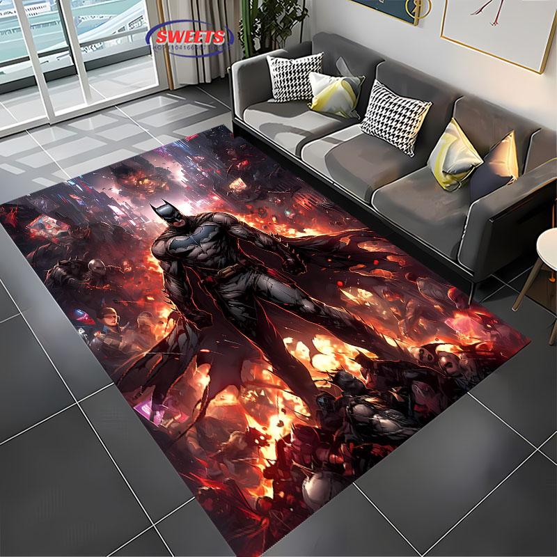 Koberec s motivem Batmana DC č. 3 Nové vydání!Protiskluzová Zvuková Izolace, Koberec do Obývacího Pokoje, Dětské Ložnice, Kancelářských Prostor, Odolná Rohož