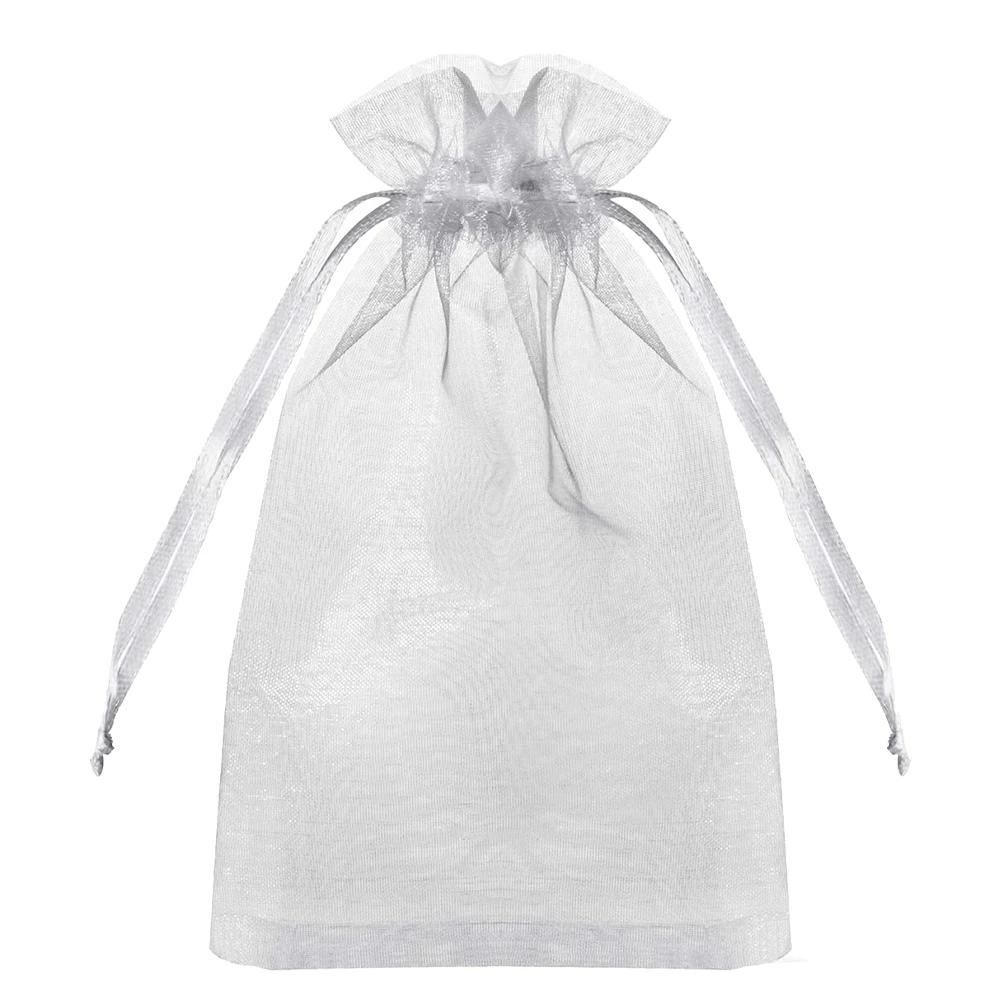 50pcs White Sheer Organza Bag Jewelry Gift Party Favor Bags with Drawstring for Wedding Christmas Small Jewelry Storage Bags