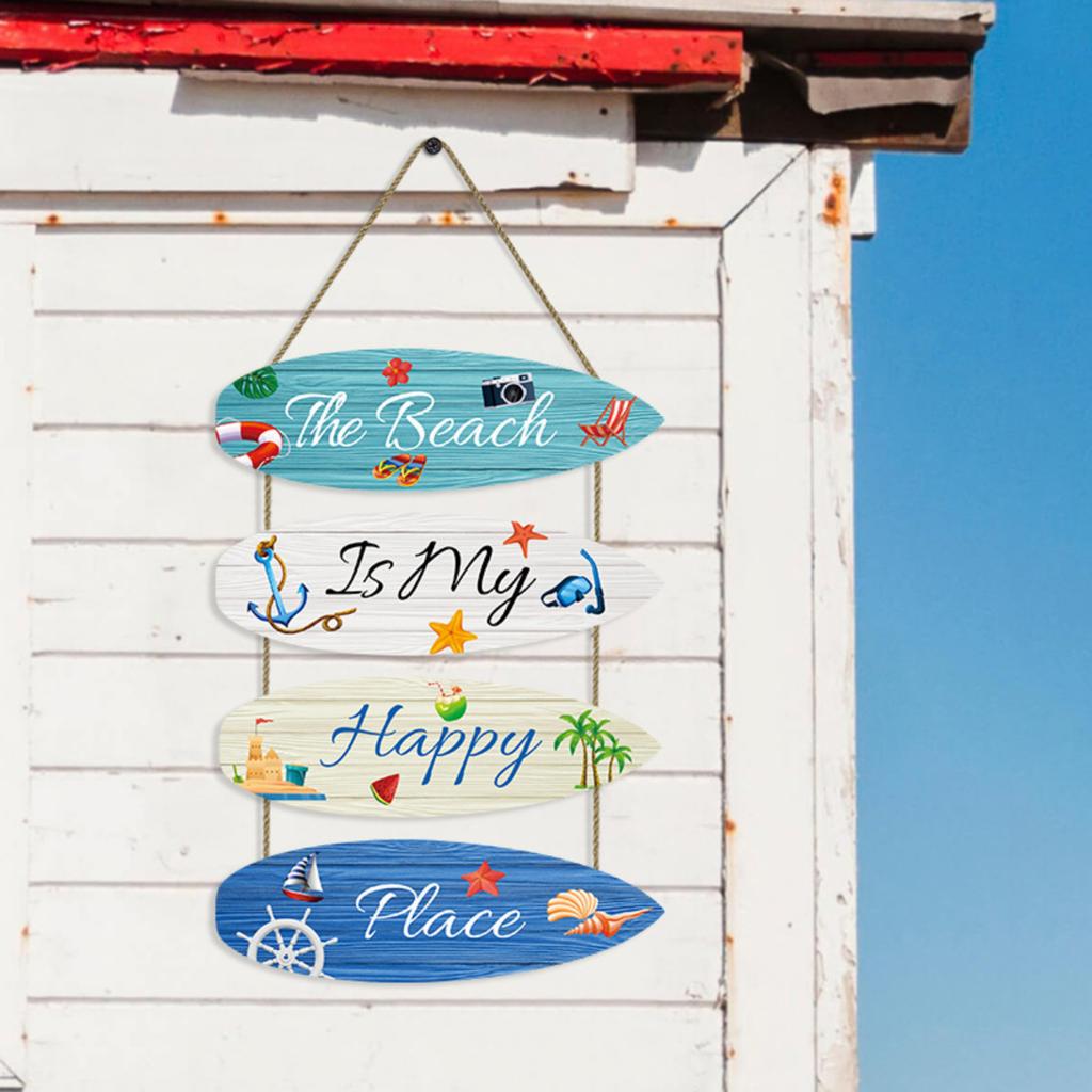 Wooden Beach Wall Decor - Summer Hanging Sign for Home