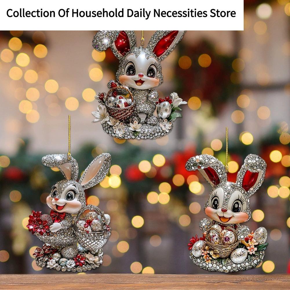 Bunny Acrylic Pendant Ornaments 2D Flat Pendants Car Home Backpack Decor Hanging Ornament Decor Hanging H1H1