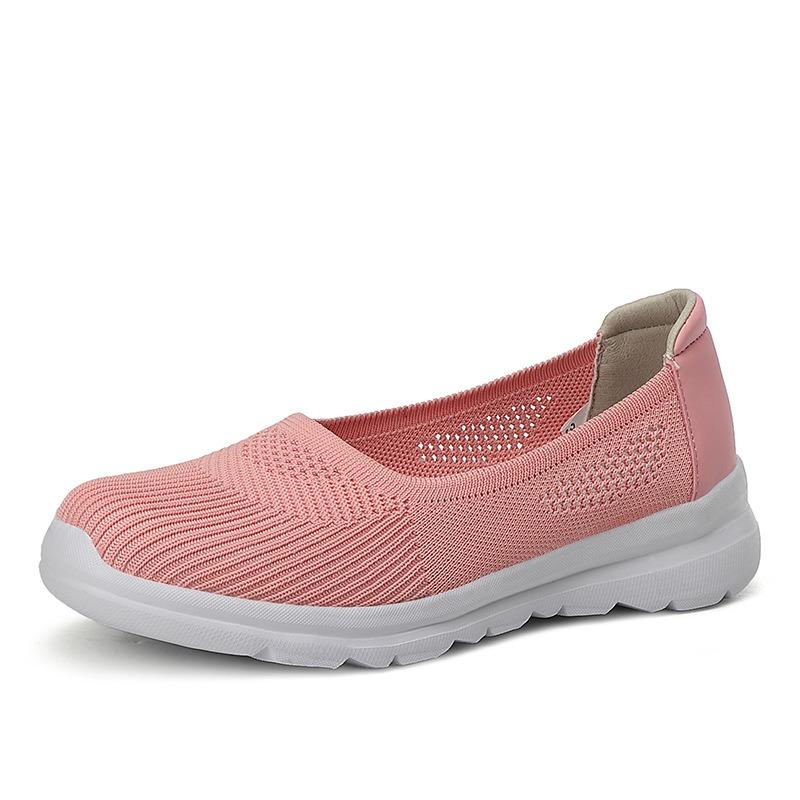 Herbstschuhe für Mütter mittleren Alters und ältere Mütter, Damen-Freizeitschuhe aus gewebtem Mesh-Stoff, Atmungsaktive Sportschuhe, Einschlupfschuhe für ältere Menschen