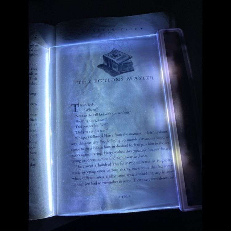 LED Book Reading 1PCS Transparent Flat Reading Light Student Night Light Portable Desk Lamp