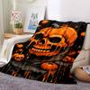 1PC Pumpkin Skull Halloween Decoration Print Blanket, Soft Throw Blanket - Warm & Cozy for Couch, Bed, Office, and Travel Yy250912216
