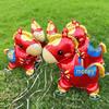Year of the Horse Aluminum Foil Balloon with Wheels - Walking, Wealth-Attracting Cartoon Design for Night Market Stalls