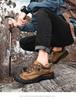 Men's Versatile Casual Leather Shoes - Thick Sole, Wear-Resistant, Genuine Leather, Spring 2023 Hiking & Labor Protection Shoes.