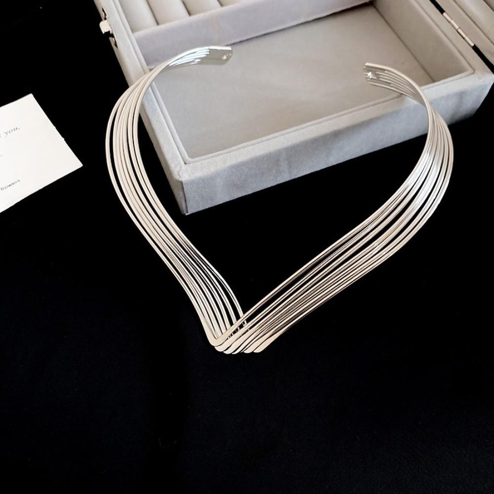 Metal Opening Metallic Multi-Layer Line Necklace Women's Fashion Choker  Holiday Gifting
