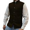 Retro Herringbone Pattern Stand Collar Men's Vest 