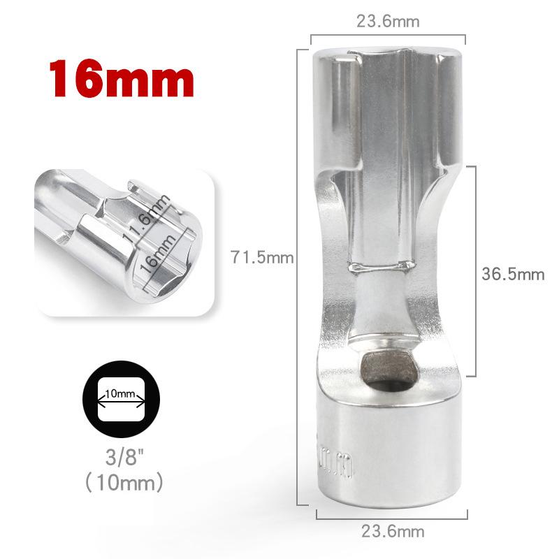 Diesel Injector Fuel Line Socket Wrench 10Mm-19Mm Open Oil Pipe Removal Sleeve Union Nut Socket Adapter Hand Tool
