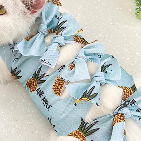 Cat Neutering Suit Fruit Print Recovery Clothing Anti-Lick Jumpsuit After Surgery Adjustable Strap Soft Breathable Postoperative Care Clothes
