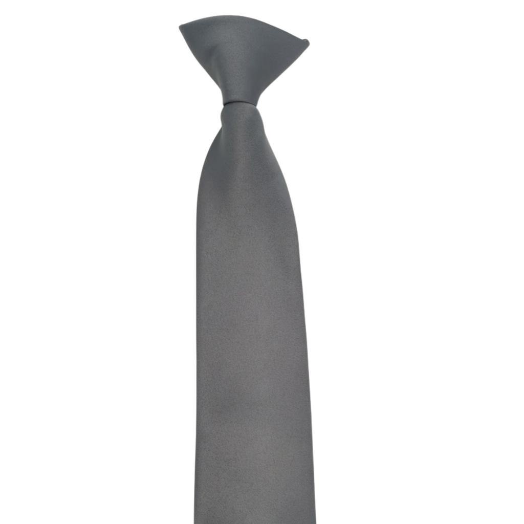 Mens Womens Solid Color Clip On Neck Tie for Uniform Pre Tied Adjustable Necktie for Business Meetings and Formal Event