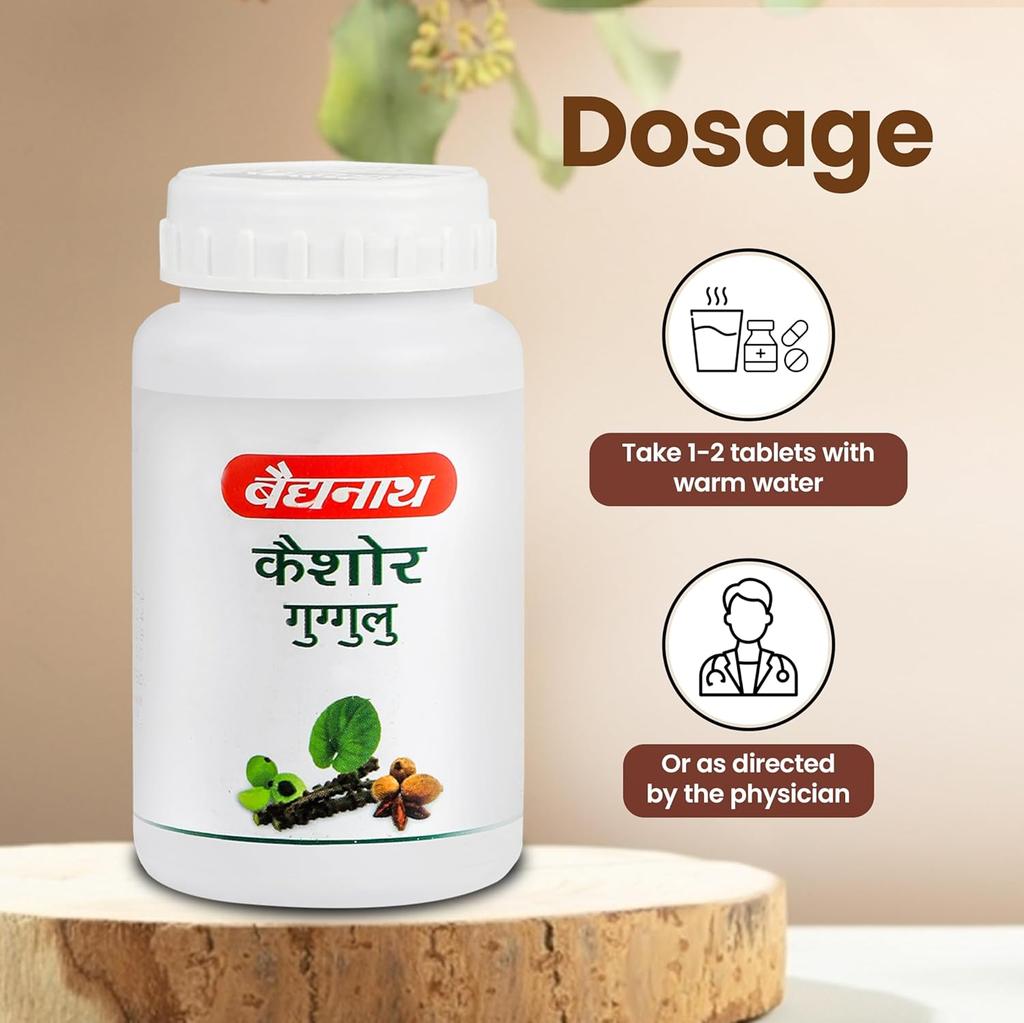 Baidyanath Kaishore Guggulu Tabletten 160 St. x 2er-Pack | Ayurveda-Formel zur Unterstützung des Stoffwechsels, zur Entgiftung und für eine gesunde Verdauung