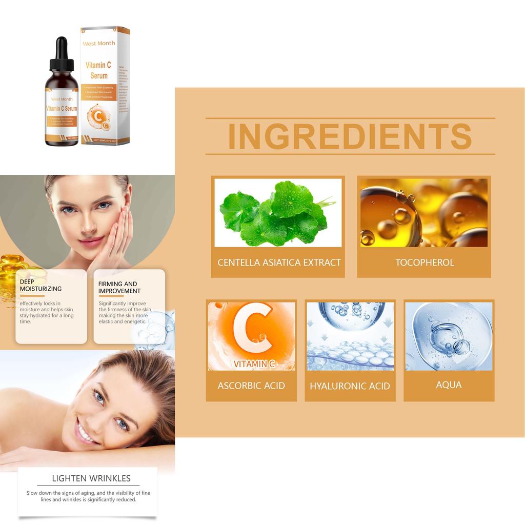 West Month Nourishing Facial Serum For Enhancing Elasticity And Brightening Skin