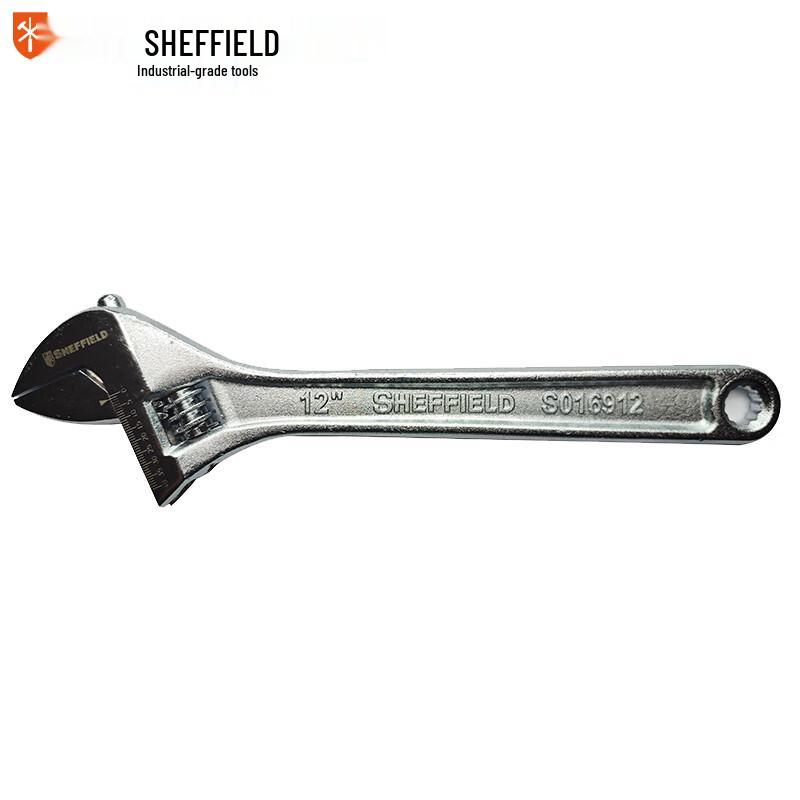SHEFFIELD Heavy-Duty Chrome Vanadium Adjustable Wrench 12 inches