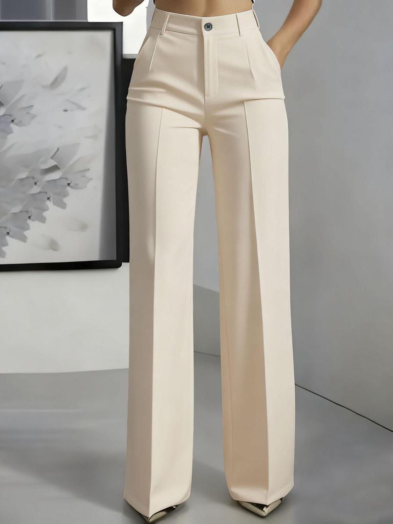 Women's 2026 High-Waisted Drapey Straight Suit Trousers