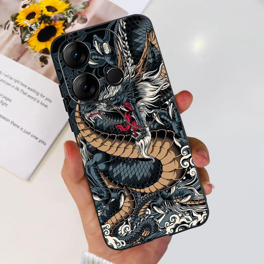 For Tecno Pop 7 BF6 Pop 7 Pro 7PRO BF7 BF7h Case Soft TPU Matte Silicone Bumper Coque Fundas Marble Space Man Dragon Etui Pop7