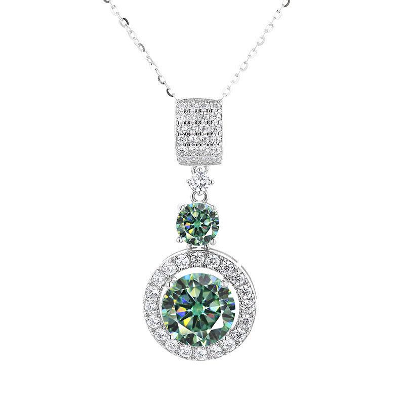 

Women s Long S925 Sterling Silver & Moissanite Sweater Necklace with High-End Imitation Pearl - Versatile Autumn/Winter Accessory 1 Carat + 5 Carats