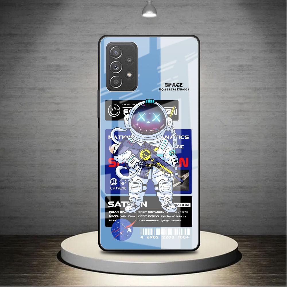 

Модный милый стеклянный чехол с астронавтом для Samsung Galaxy A52 A71 A50 A51 A70 A21s A31 A72 A10 A12 A30 A22 5G, чехол для телефона Samsung A53 5G
