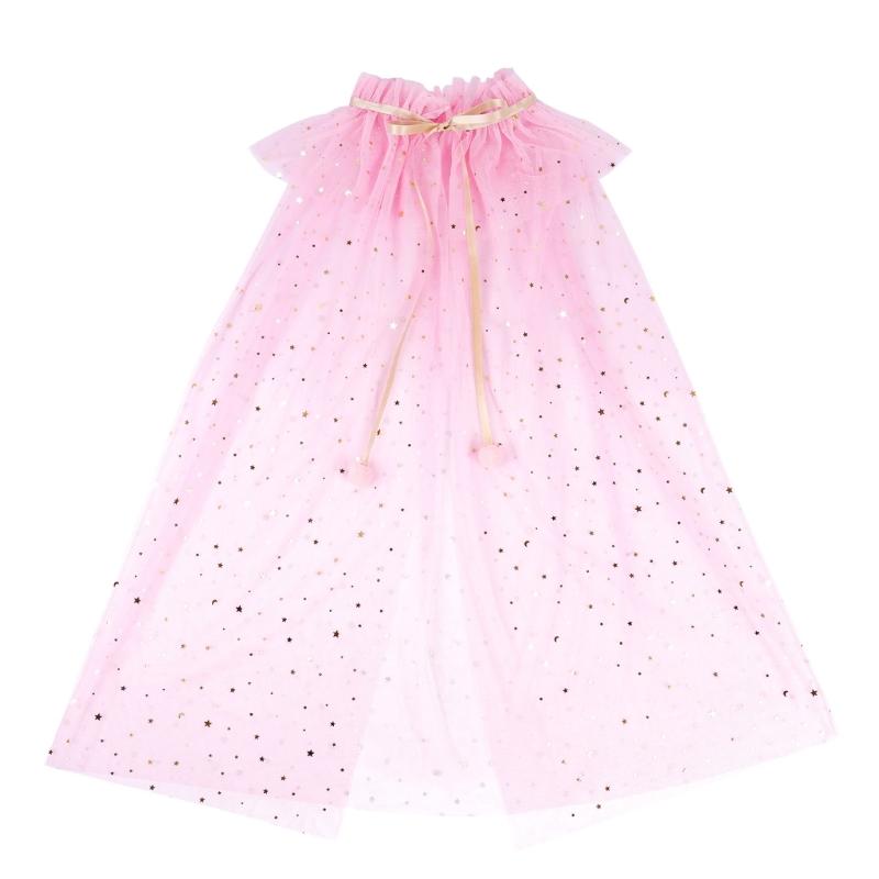 Sequins Tulle Princess Cape Princess Cloak Princess Cosplay Costume Accessory for Halloween Carnivals Birthday Party