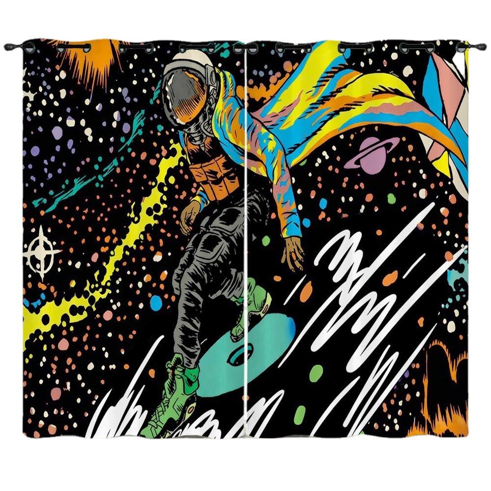 Zasłona Kosmos Wszechświat Gwieździste Niebo Ilustracja 3D Cyfrowy Druk Zasłona zaciemniająca z przelotkami