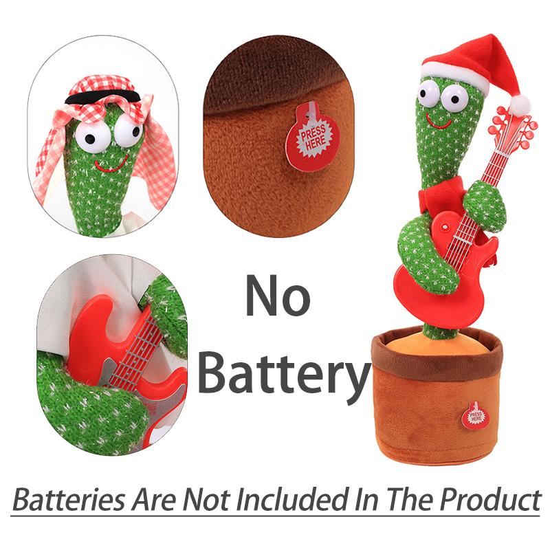 Dancing Cactus Electron Plush Toy Luminous Talking Twisting Cactus Doll Sound Record Repeat Toy Kid Education Toy Christmas Gift