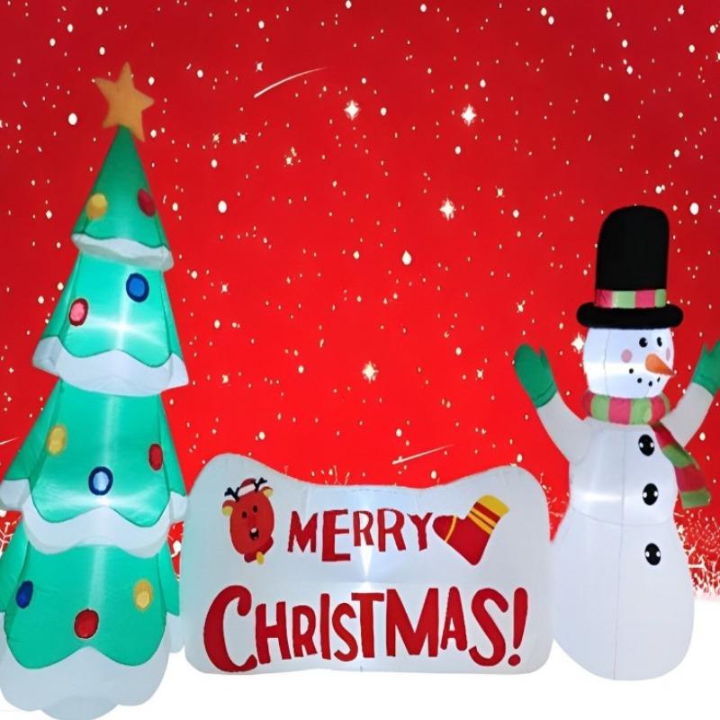 Inflatable Toy Tree Snowman Christmas Inflatable Model Luminous Inflatable Model Christmas Atmosphere Decoration Model