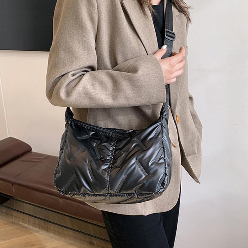 Dumpling Underarm Bag Space Cotton Tote Bag Large Capacity Shoulder Crossbody Bag Lightweight Women's Nylon Handbag KTY