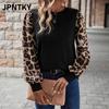 Modne damskie bluzki i koszule JPNTKY na co dzień z okrągłym dekoltem i długim rękawem
