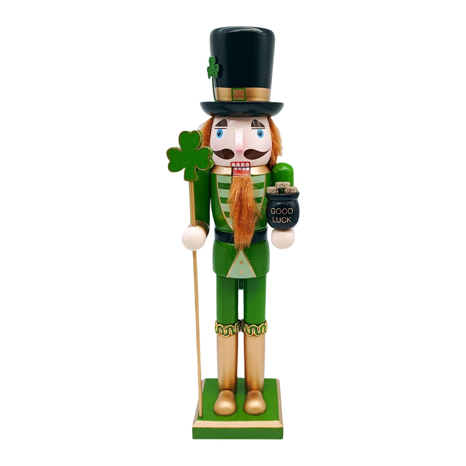 

Handcrafted Wooden Nutcracker Figurines - Festive Decor For St. Patrick s Day One Size