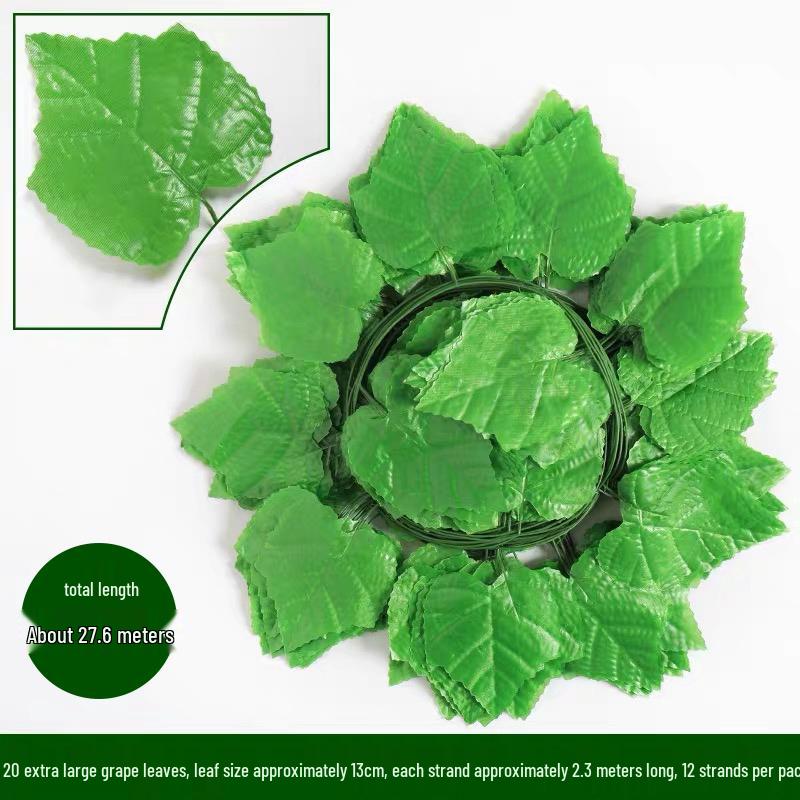 Artificial Rattan Vines for Pipe and Ceiling Decoration - Fake Green Leaves