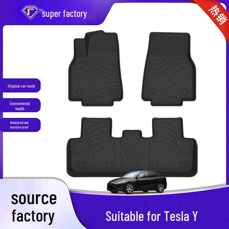 Tesla Model Y 2019-2024 TPE Floor Mats - Waterproof & Durable