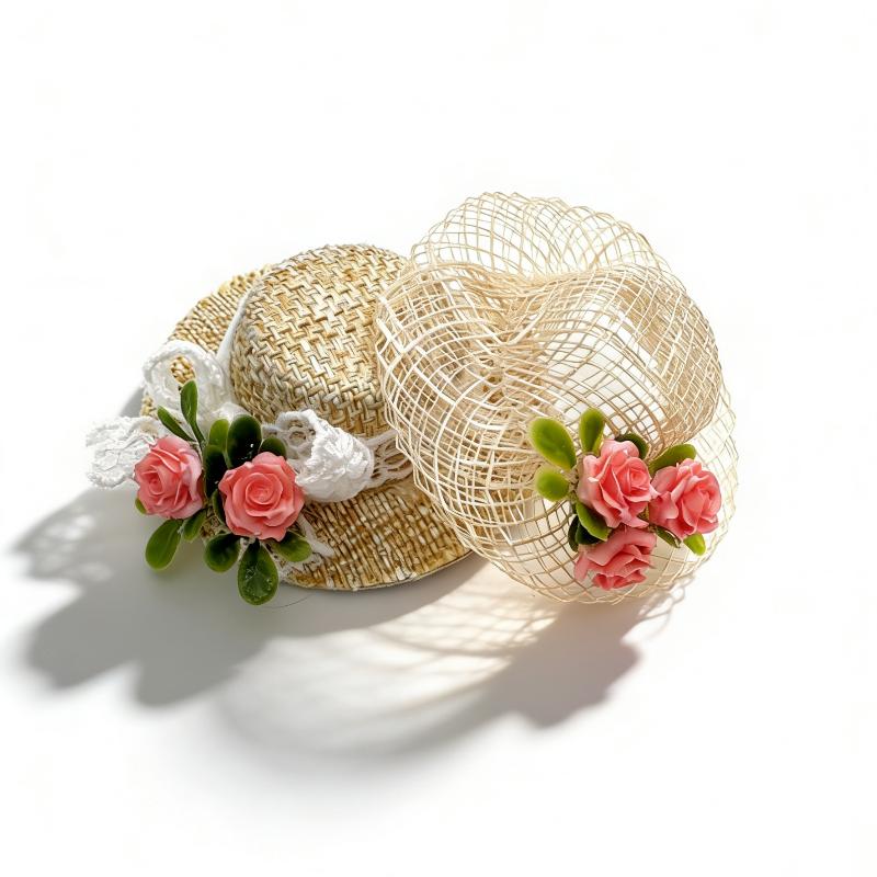 1Pcs Mini Handcrafted Straw Sun Hat Perfect for Dollhouse Summer Scene Decor