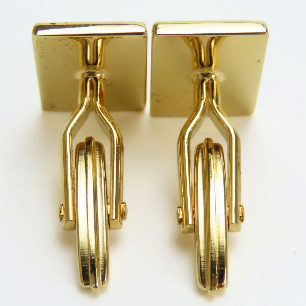 Used LANVIN Cuffs Metal Gold Gray Plating