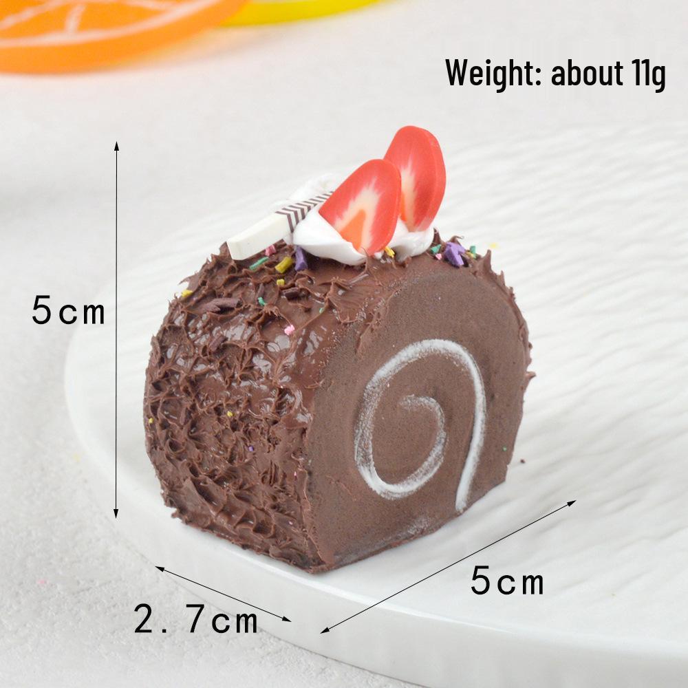 5cm Mini Swiss Roll Model Cake with Fake Fruit and Cream – Children's Toy Display Ornament