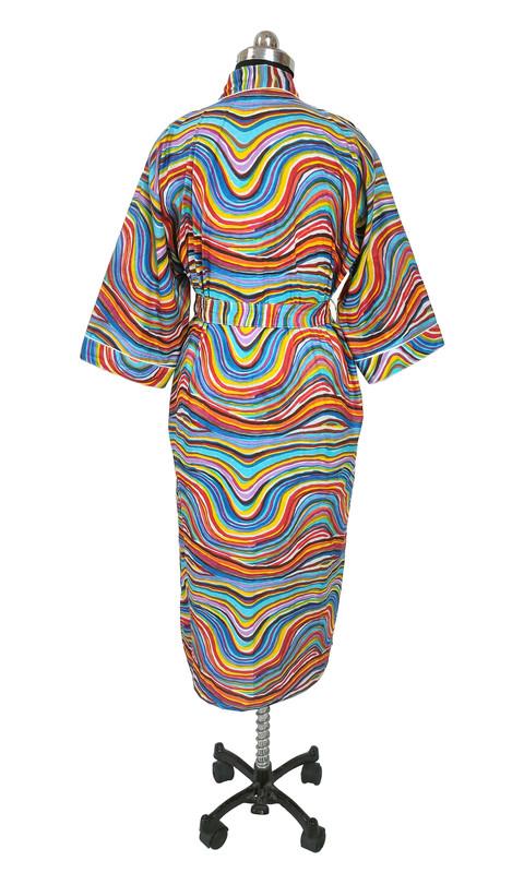 Cotton Robes Long Kimono Sleepwear Indian Hand Printed Night Wear Maxi Bathrobe