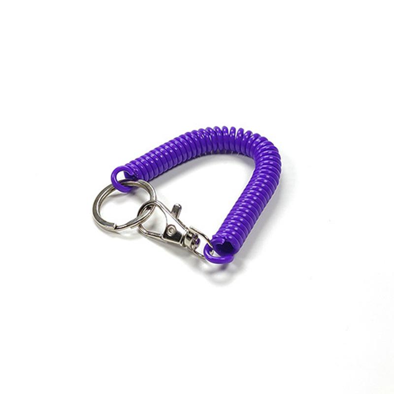 Разноцветный брелок-пружинка из ЭВА: Выдвижной брелок-шнурок против потери Key Ring + Flat Ring фиолетовый