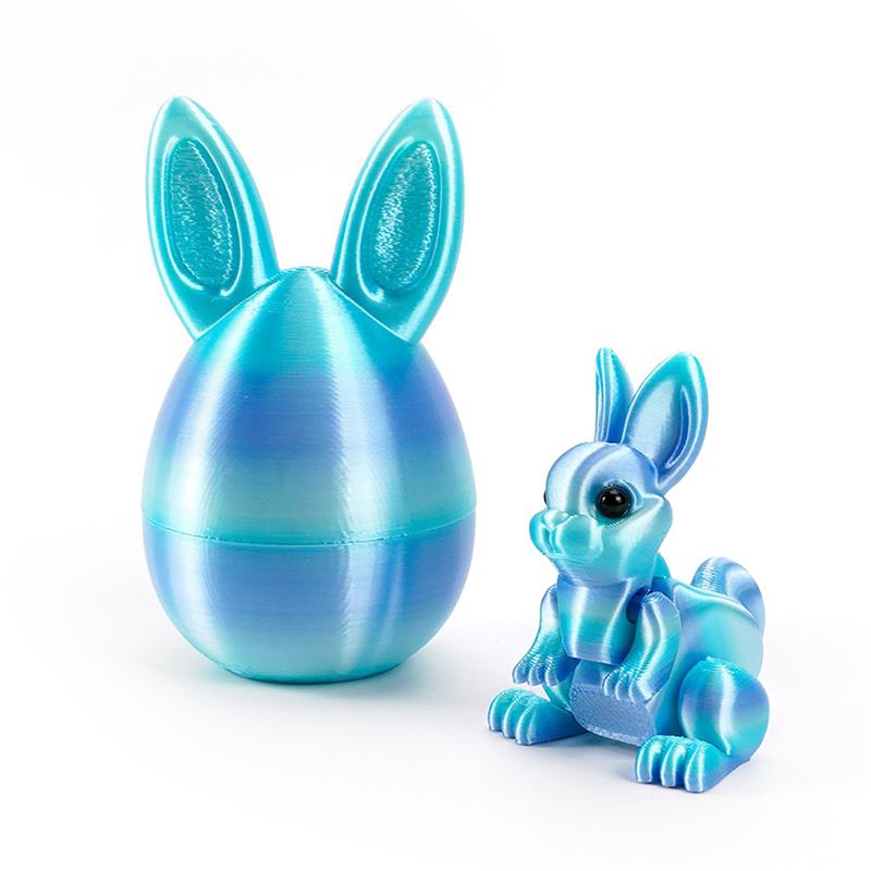 

Model 2pc/Set 3D Printed Cute Bunny Eggs Ornament Animal Easter Rabbit Home Desktop Ornament Happy Easter Party for Kids Gift мятный