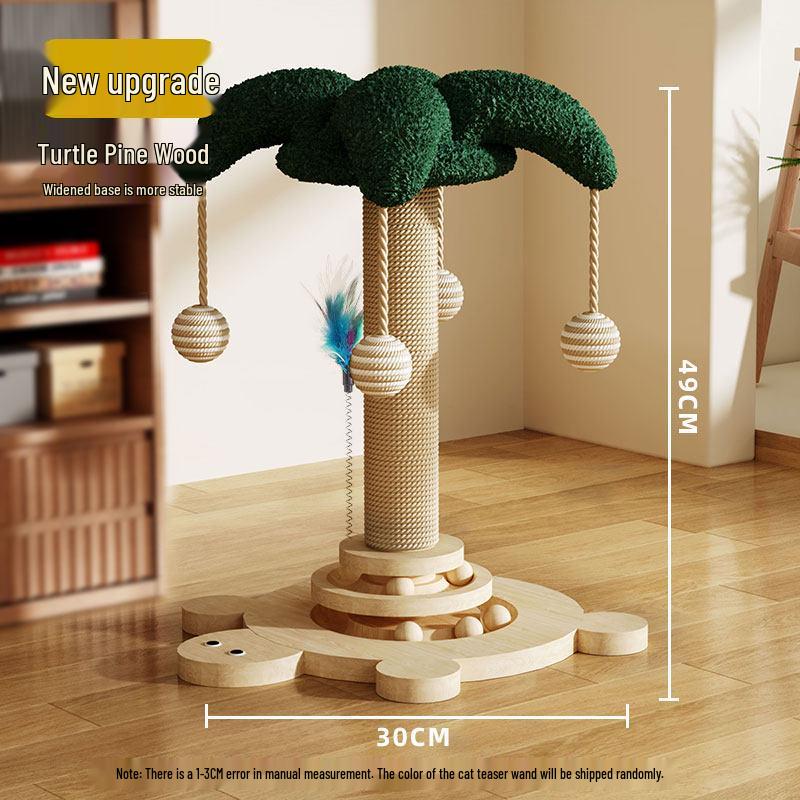 Oszczędzające miejsce, od podłogi do sufitu, lite drewno, drzewko dla kota z platformami do wspinaczki i drapakiem