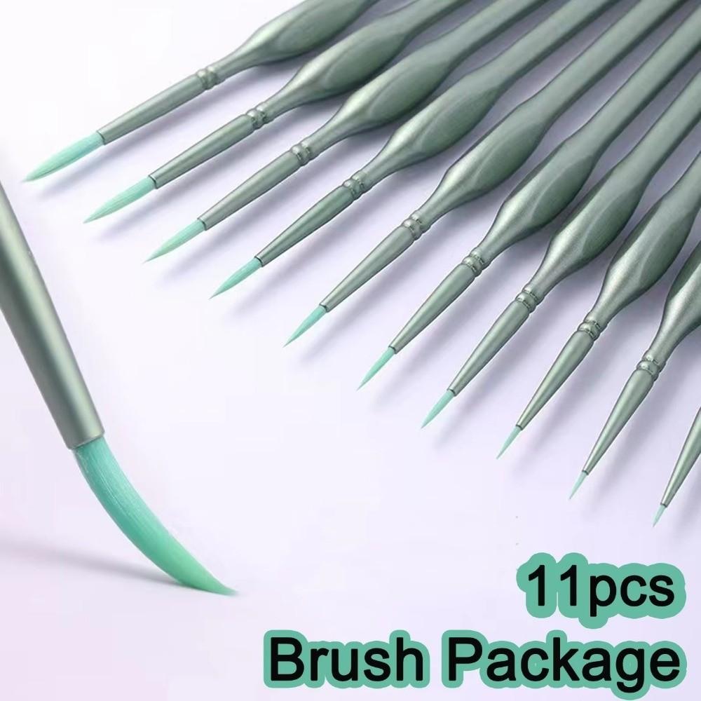 11pcs Acrylic Digital Oil Painting Pen Watercolor Drawing Pen Miniature Paint Brushes  Crafts Models