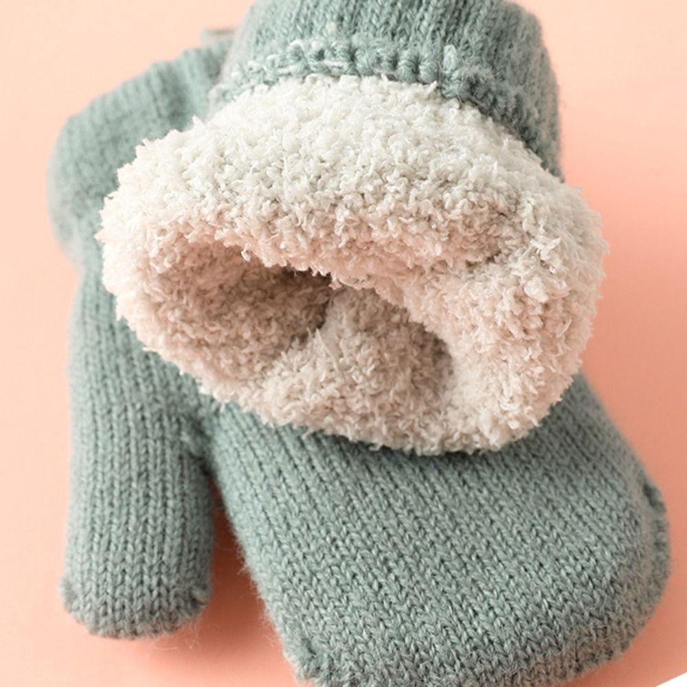 Teplé pletené vlněné palčáky Vlněné plné prstové Guantes Módní zimní dětské rukavice Dívky Chlapci