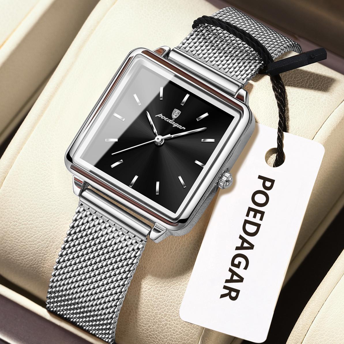 

Топ Новые Женские Часы Маленькие Квадратные Часы Ультратонкие Модные Кварцевые Часы С Сетчатым Браслетом