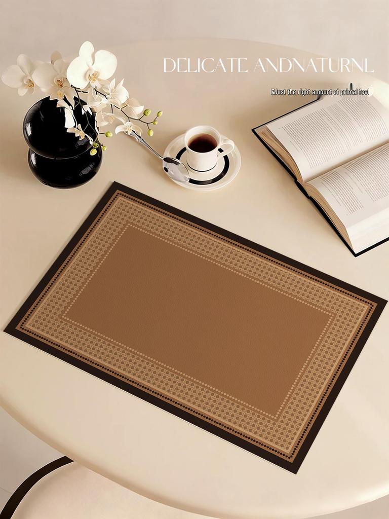 French Vintage PVC Placemat: Luxury Feel, Waterproof, Oil-Proof, Heat-Resistant, Wash-Free Coaster Pad.
